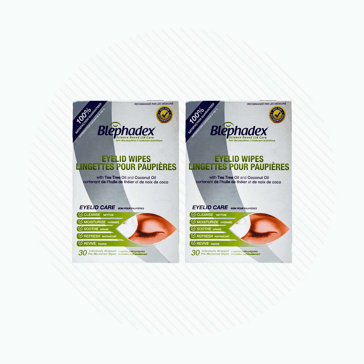 Blephadex Eyelid Wipes (2 Month Supply, 2 Boxes of 30) 2-Pack - Dryeye Rescue