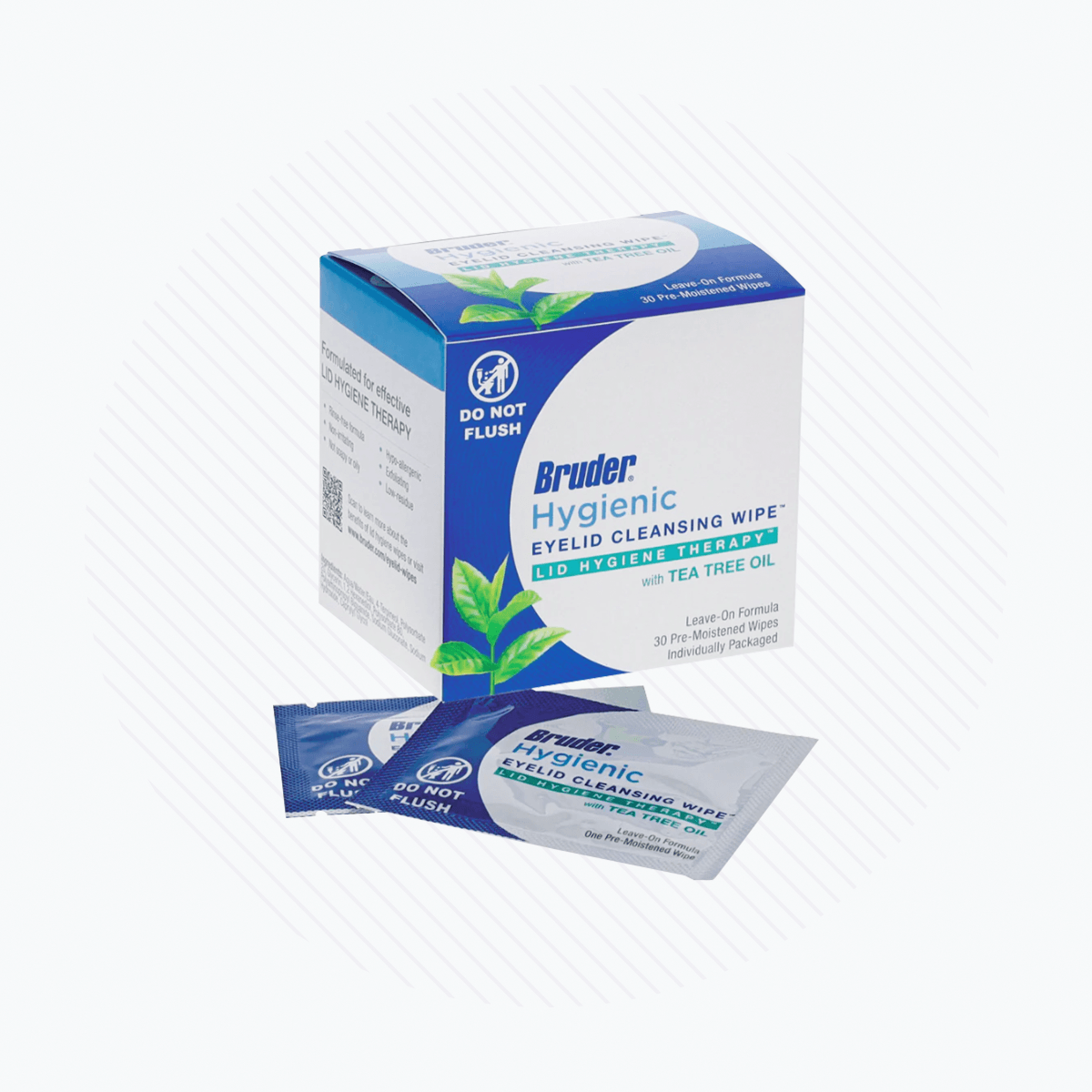 Bruder Hygienic Eyelid Cleansing Wipes with Tea Tree Oil (30ct) - Dryeye Rescue