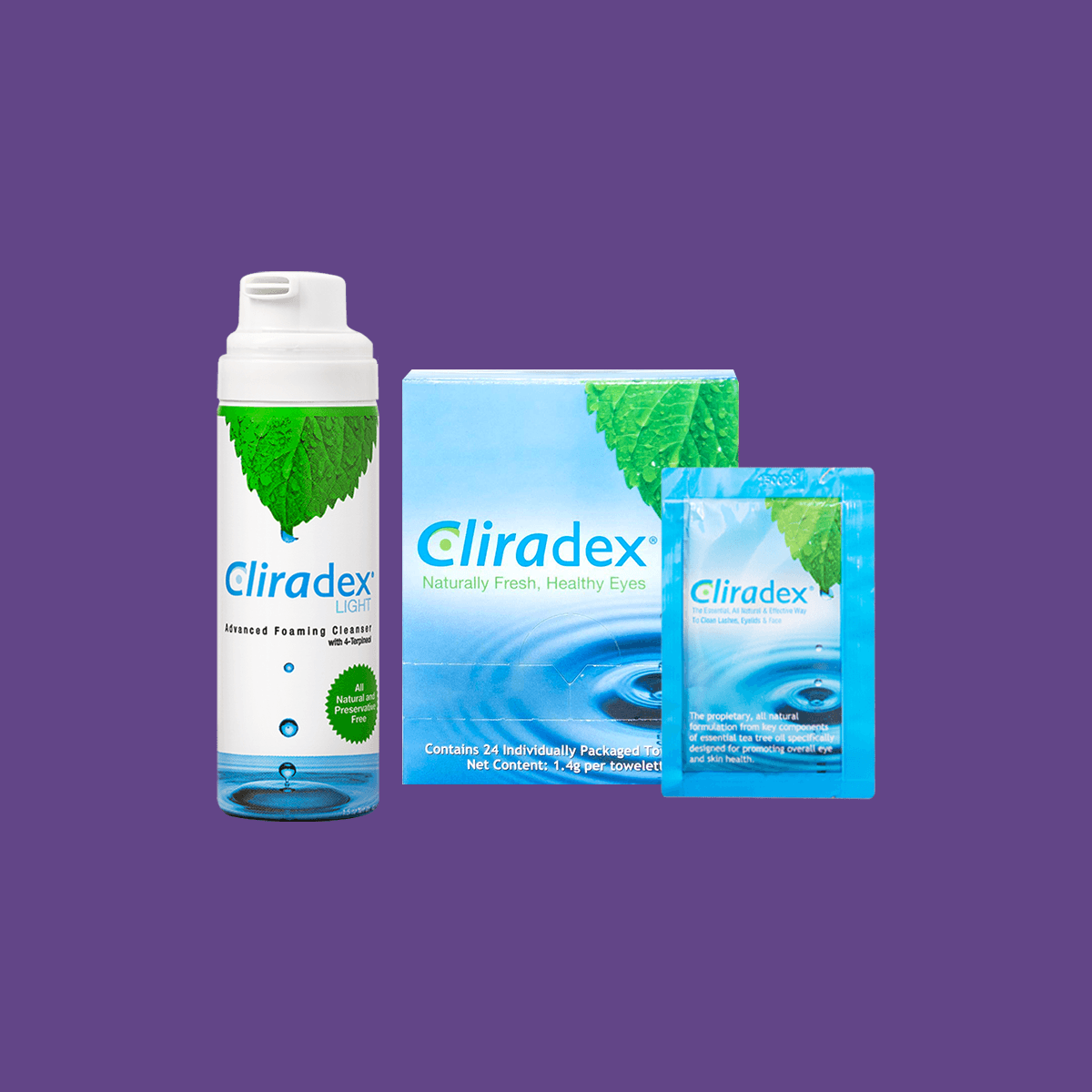 Cliradex Complete Kit (24 wipes and 2 Foam Cans) - DryEye Rescue Store