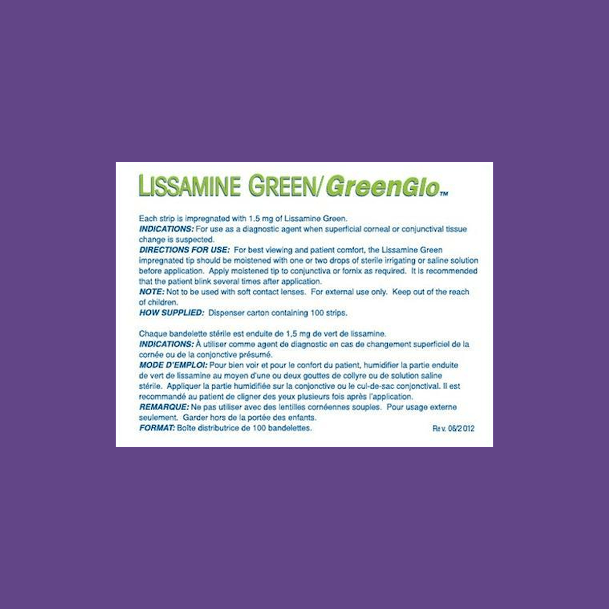 Green Glo Lissamine Green Strips - DryEye Rescue Store