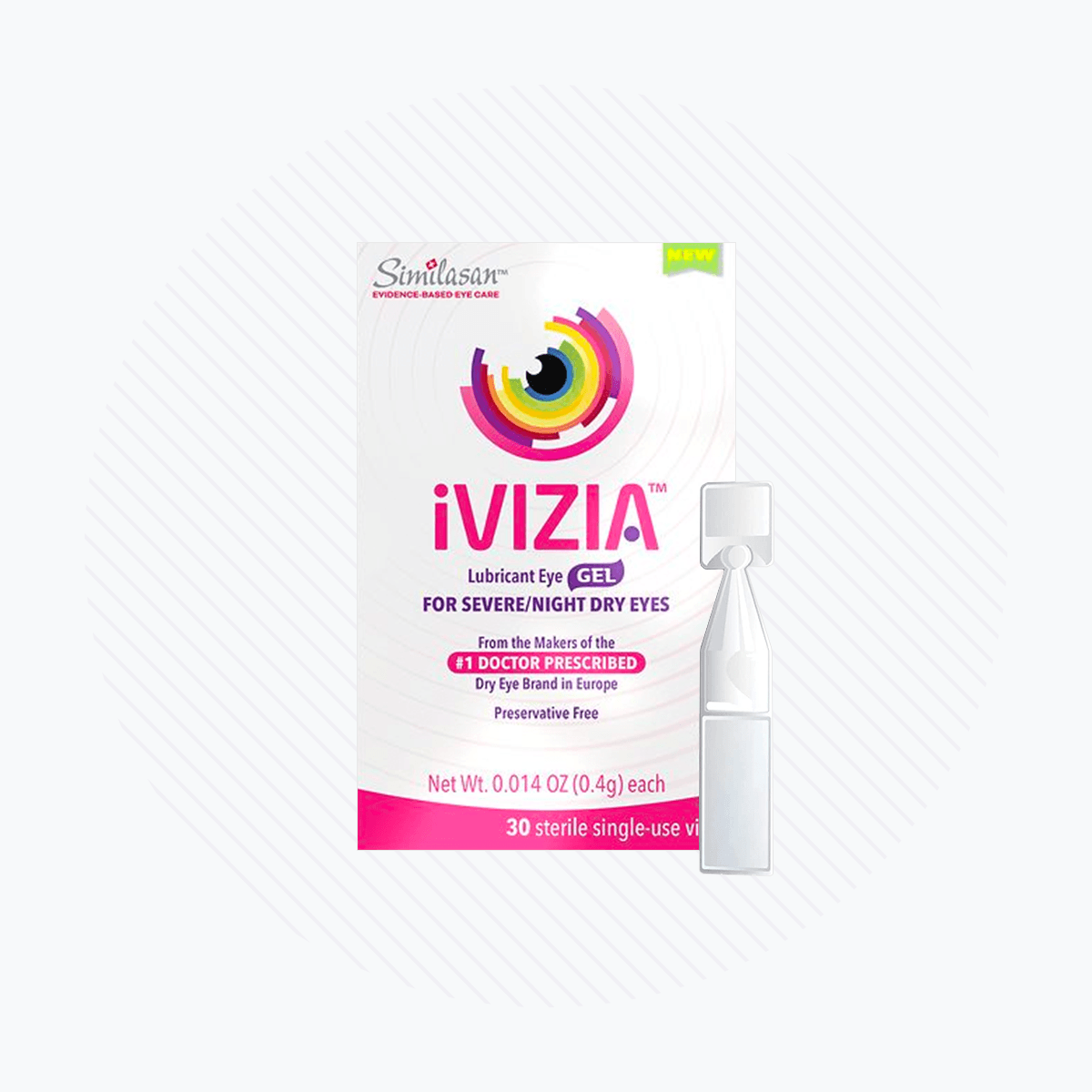iVIZIA Lubricant Eye Gel for Severe and Nighttime Dry Eye Relief, Preservative-Free, 30 Sterile Single-Use Vials - DryEye Rescue Store