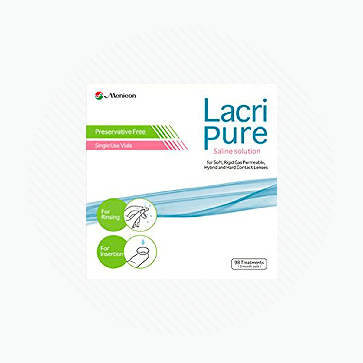 Menicon Lacripure Sterile Saline Solution - 98 Vials for Scleral Lenses - DryEye Rescue Store