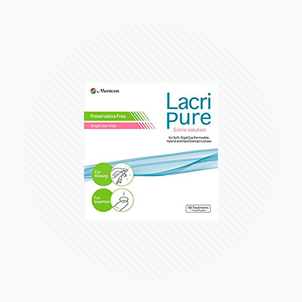 Lacripure Sterile Saline Solution - 98 Vials with Vibrant Vue Contact Lens Hand Prep - DryEye Rescue Store