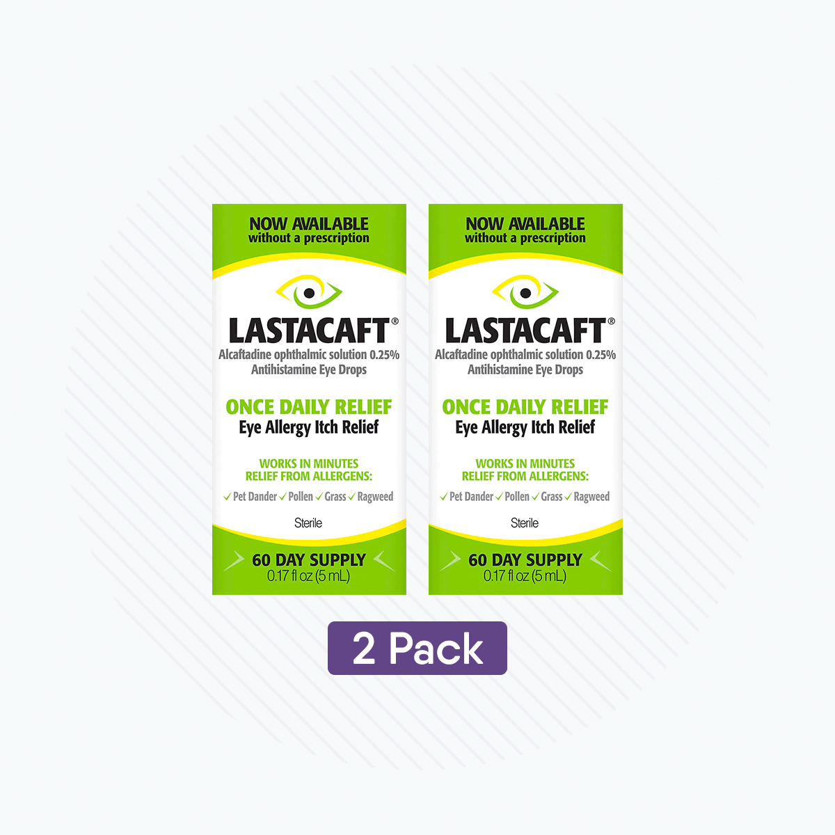 Lastacaft Once Daily Eye Allergy Itch Relief Drops (Twin Pack 2x5mL 120 Day Bottle) - DryEye Rescue Store