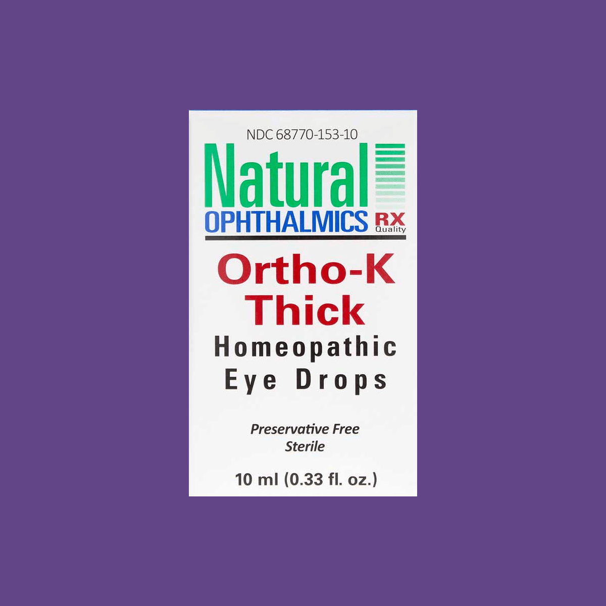 Natural Ophthalmics Ortho-K Thick , Night Time Eye Drops 10ml Bottle - Dryeye Rescue