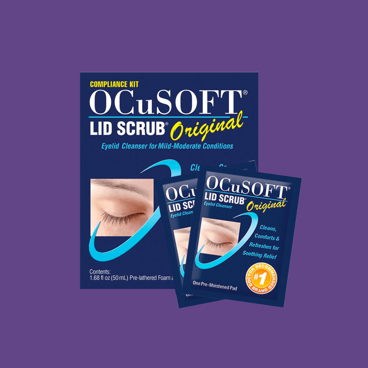 Ocusoft Lid Scrub Original Compliance Kit Foam and Wipes - DryEye Rescue Store