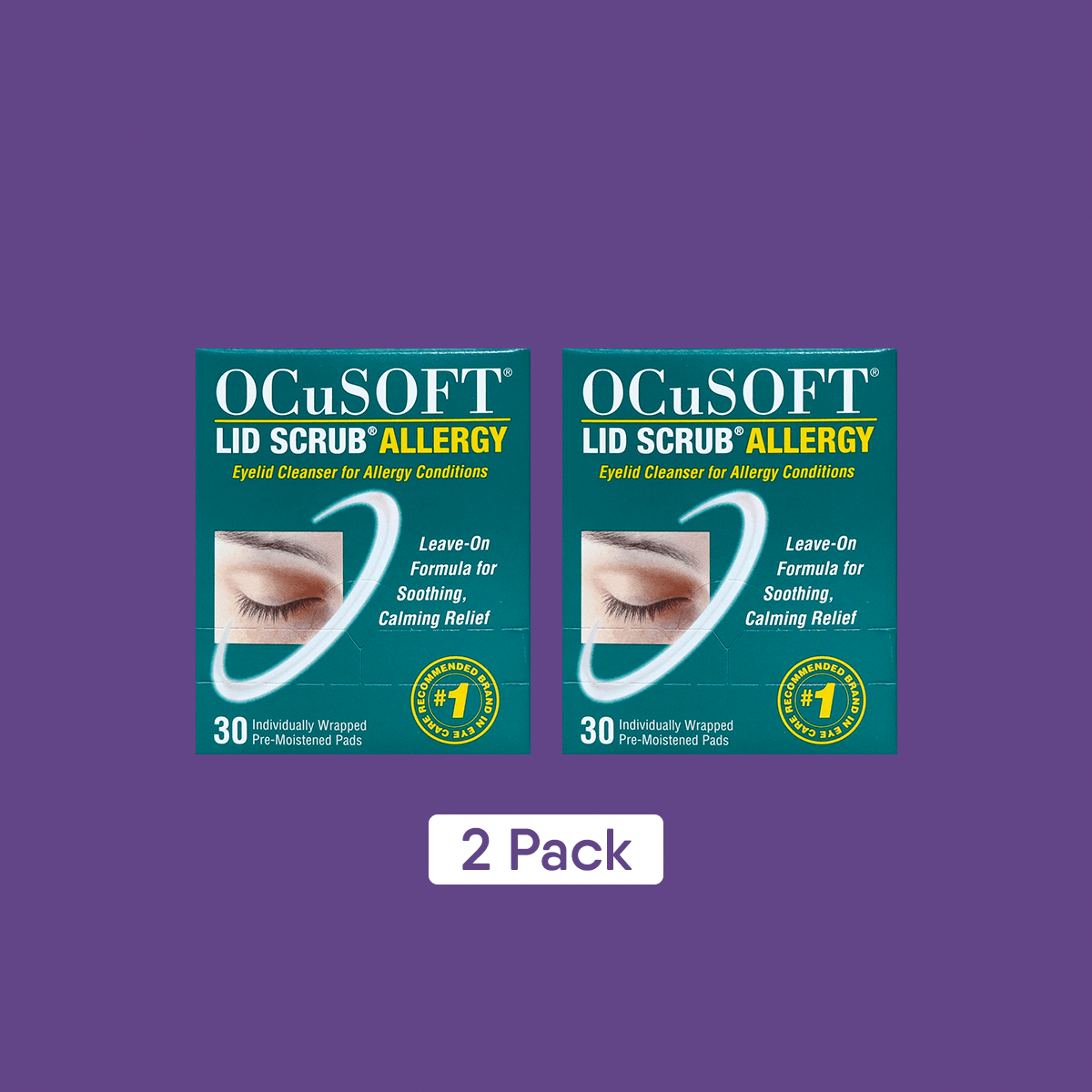 Ocusoft Lid Scrub Allergy Eyelid Cleanser (2 x 30 Wipes) 2-Pack - Dryeye Rescue