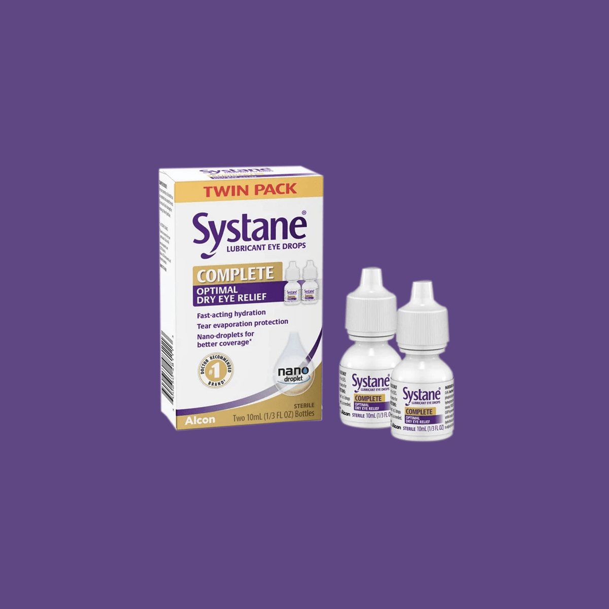 Systane Complete, Lubricant Eye Drops for Dry Eye Symptoms, Twin Pack (2 x 10ml Bottle) - Dryeye Rescue