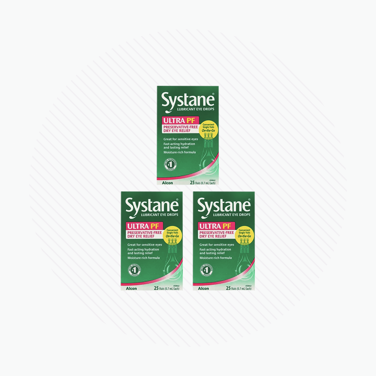 Systane Ultra PF 180 Vials of Preservative Free Dry Eye Relief Drops for Sensitive Eyes (180 Vials) 3 Boxes of 60 - Dryeye Rescue