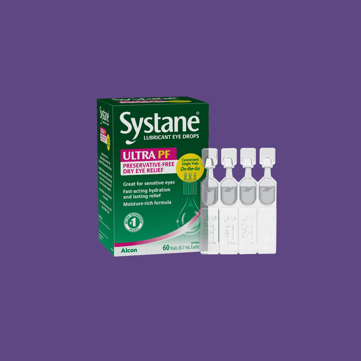Systane Ultra PF Preservative Free Dry Eye Relief for Sensitive Eyes (60 Vials) - Dryeye Rescue