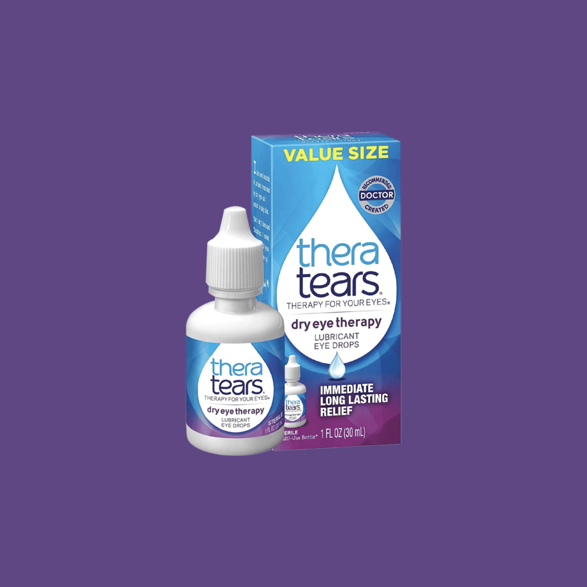 Thera Tears Dry Eye Therapy Eye Drops for Dry Eyes, 1.0 Fl Oz - Dryeye Rescue
