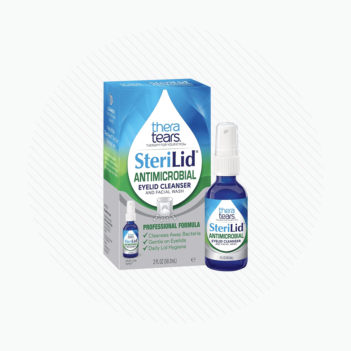 TheraTears SteriLid Eyelid Cleanser and Face Wash, for irritated eyes, (2 fl oz Spray) - Dryeye Rescue