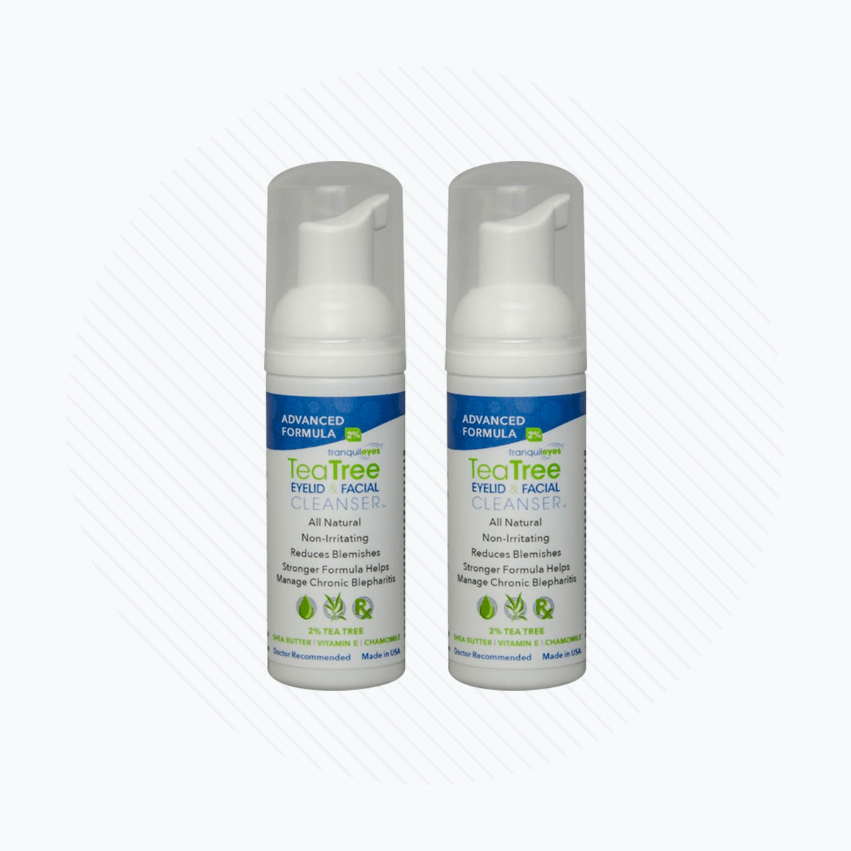Tranquil Eyes - Advanced Formula 2% Tea Tree Eyelid and Facial Cleanser (2-Pack) 50mL Bottles - Dryeye Rescue