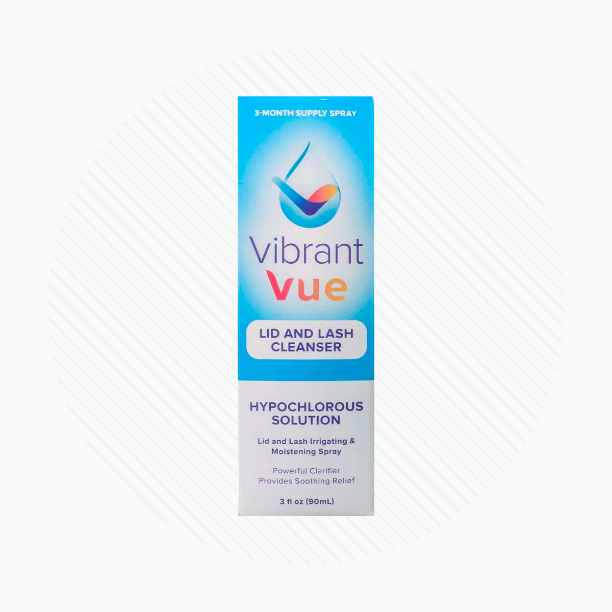 Vibrant Vue Lid and Lash Cleanser, Hypochlorous Solution for Irritated and Dry Eyes (90mL Bottle) 3 Month Supply - DryEye Rescue Store
